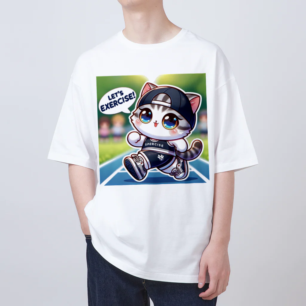 cat GPTオンラインショップの【CatGPT】エクササイズスタイル Oversized T-Shirt