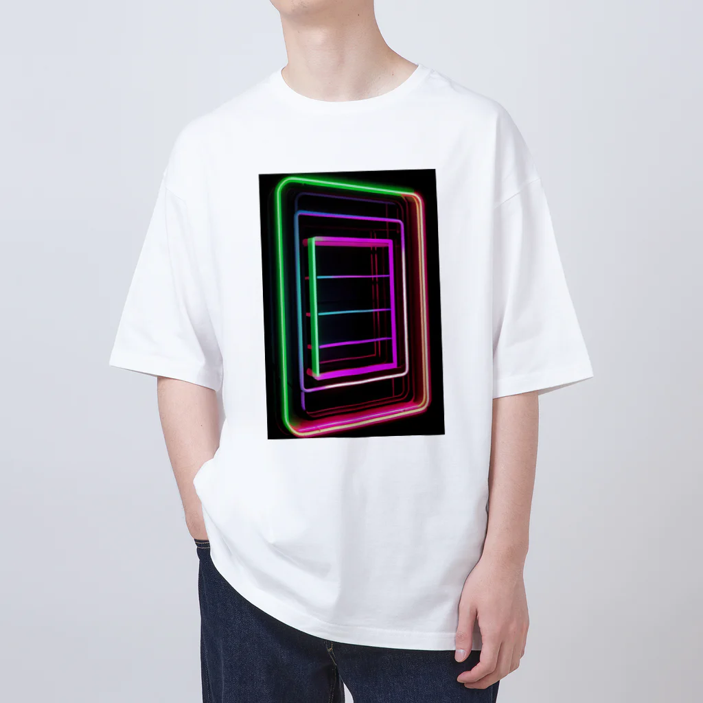 Association Against Mirroring SelfiesのAbstract_Neonsign Oversized T-Shirt