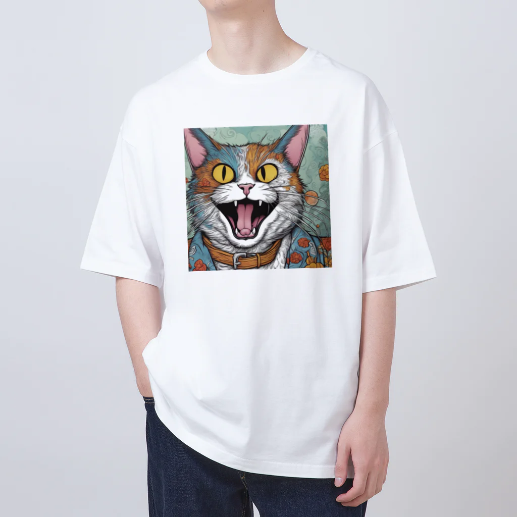 washi-and-washichanのゲス猫 オーバーサイズTシャツ