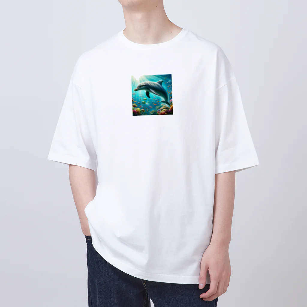 Lovers-chapelの美しいイルカ Oversized T-Shirt