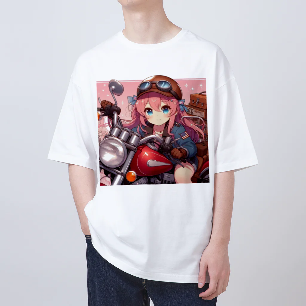 ライダーズのバイク女子　ばくおん!!系 オーバーサイズTシャツ