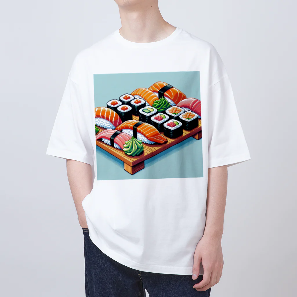 たべものやのお寿司のピクセルイラスト オーバーサイズTシャツ