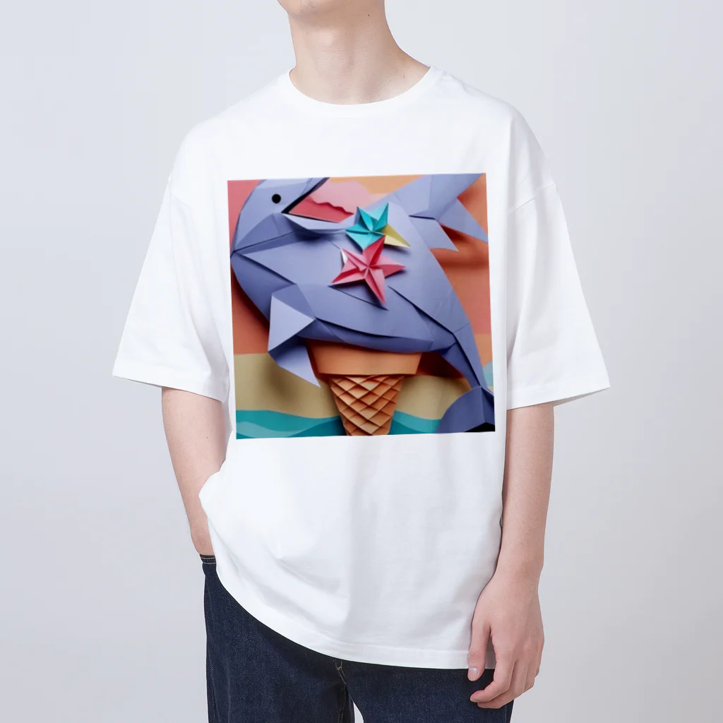 yumiceのice meets オリガミイルカ Oversized T-Shirt