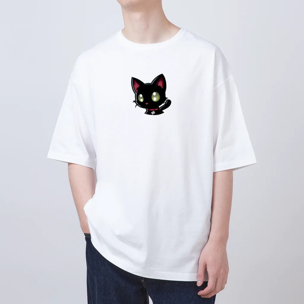 アニマルグッズストア　OPIの黒い毛並みの猫 オーバーサイズTシャツ