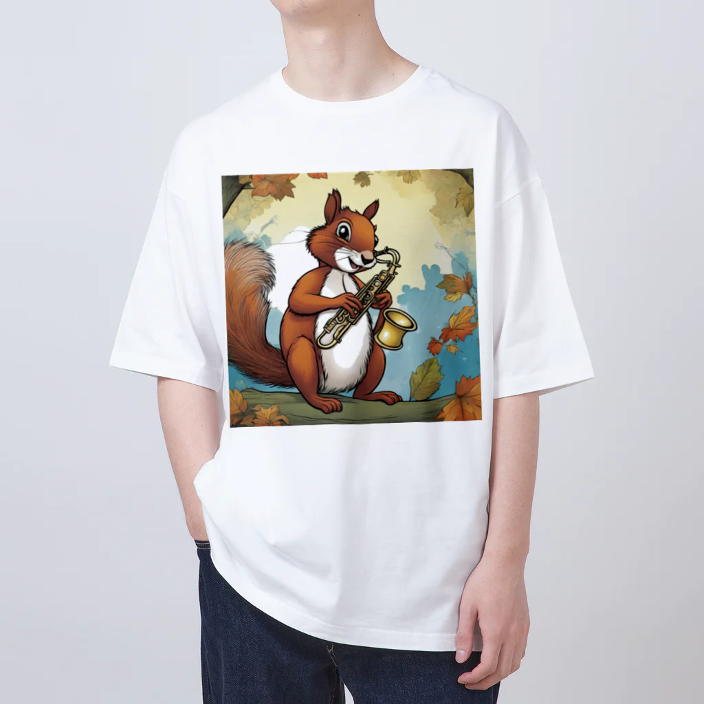 mari0909のリスがサックスを Oversized T-Shirt