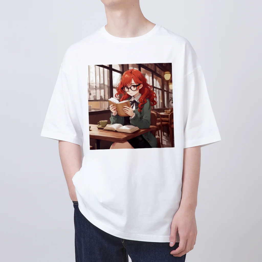 プリンゴブリンの赤毛の読書メガネさん Oversized T-Shirt