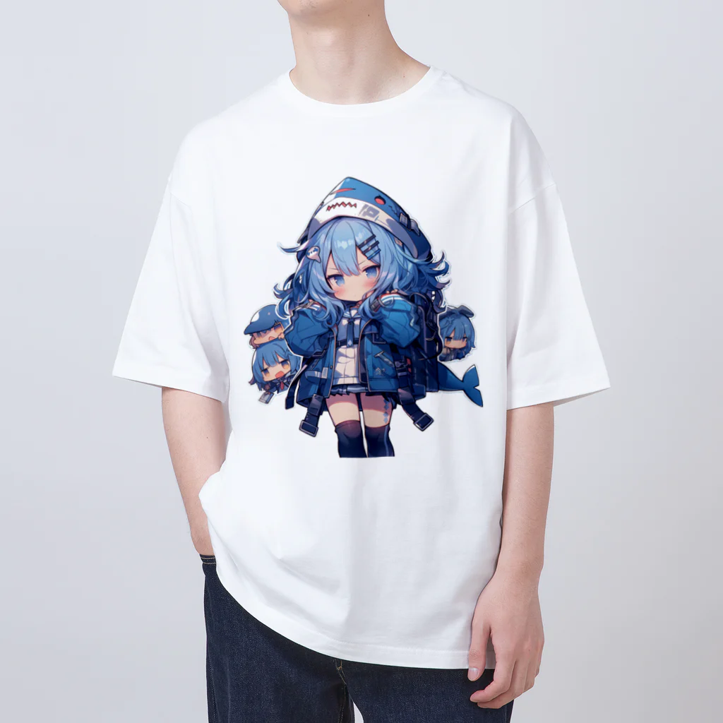 honoka_tのサメフードの美少女 オーバーサイズTシャツ