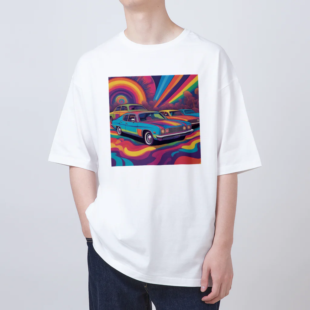 ぽりぽりのお店のサイケデリックCAR Oversized T-Shirt