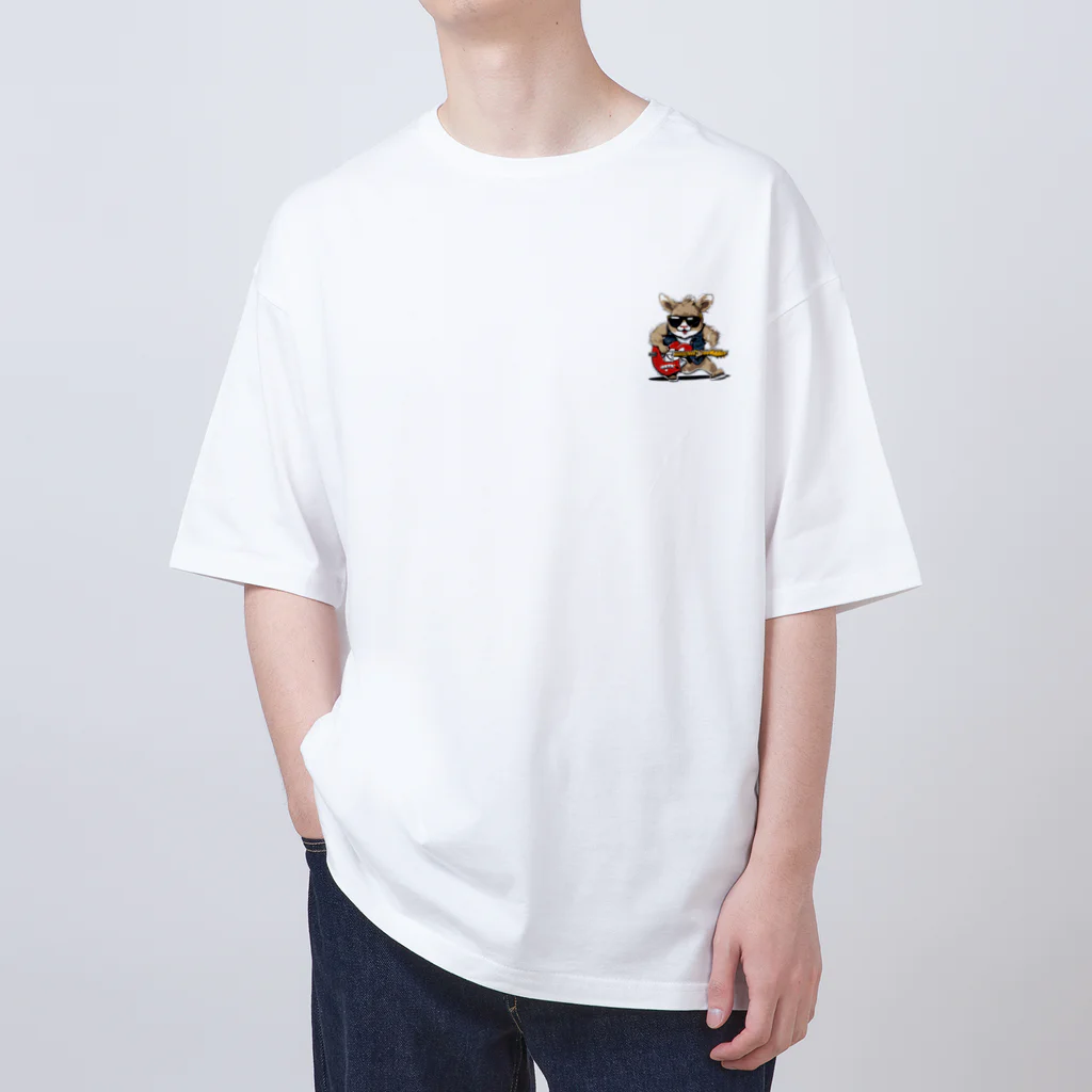 kichi_333のロックに生きるアニマル Oversized T-Shirt