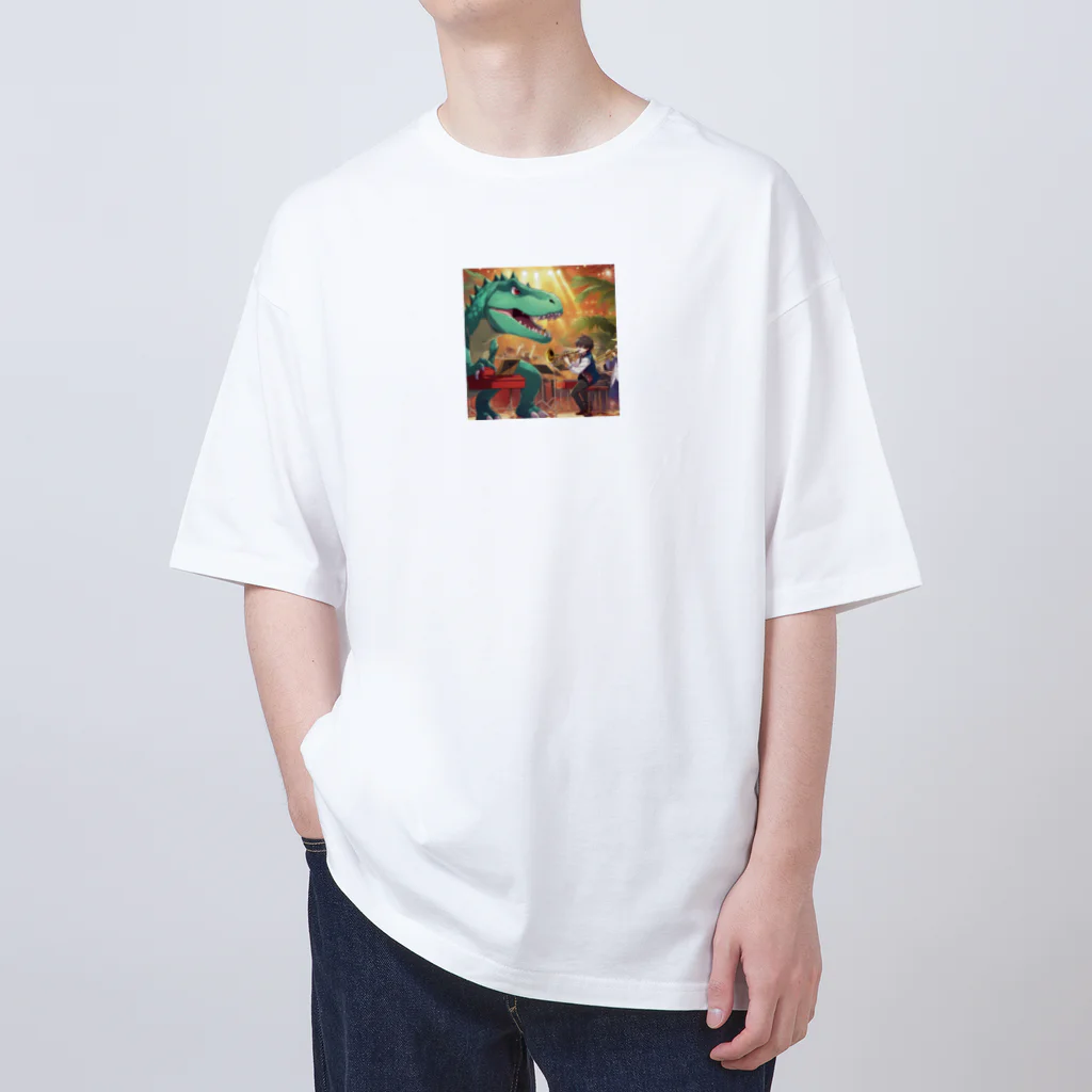 fukkinsのトランペットふきと恐竜 Oversized T-Shirt