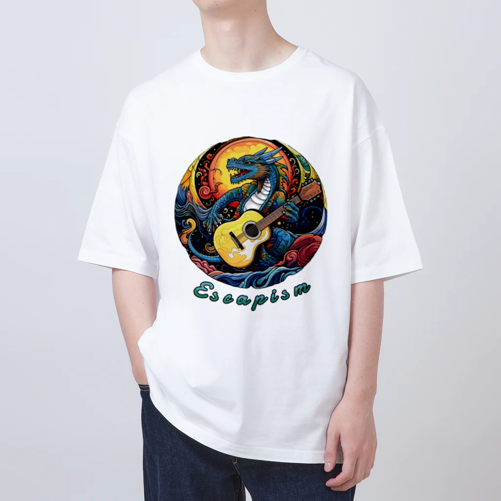kenboooooのギター&ブルードラゴン オーバーサイズTシャツ