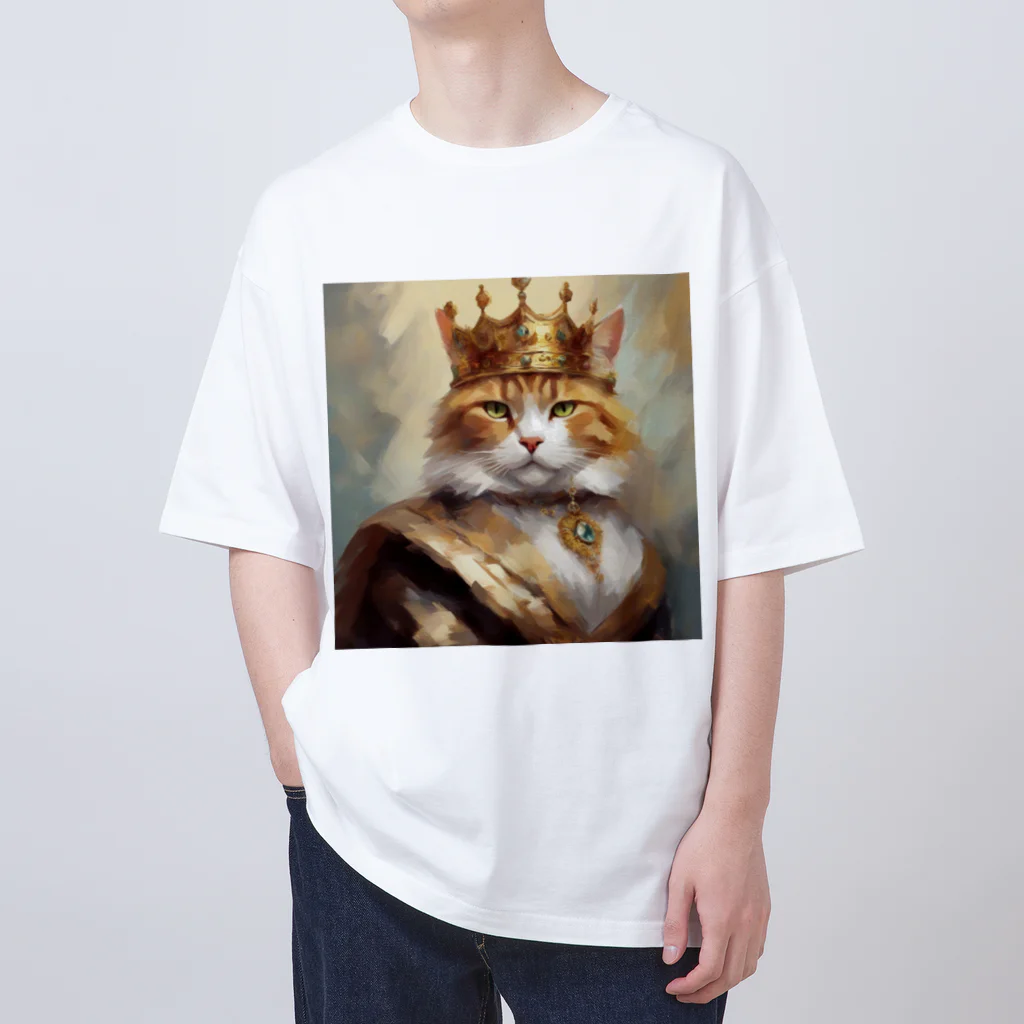 esmeralda64のブルーダイヤモンドの猫王 オーバーサイズTシャツ