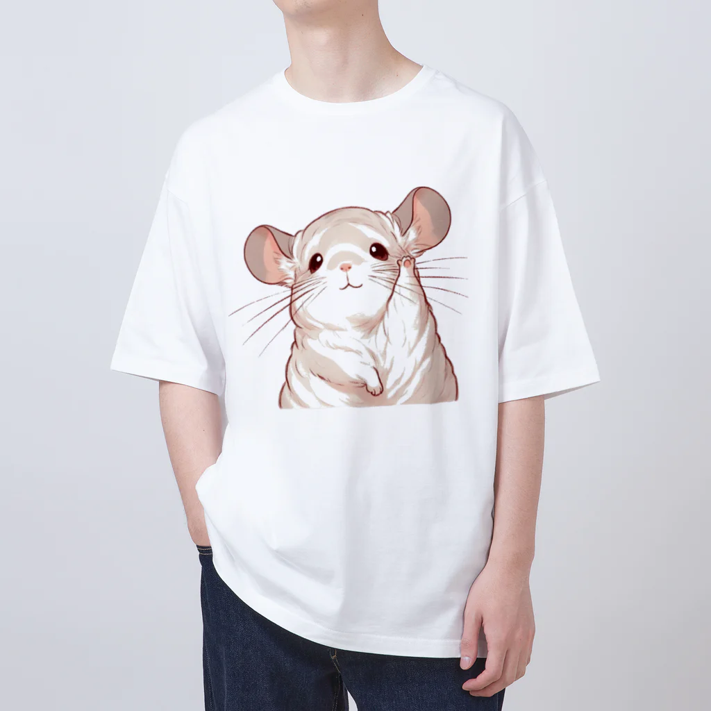 もふっとチンチラ🐭のおてあげチンチラ Oversized T-Shirt