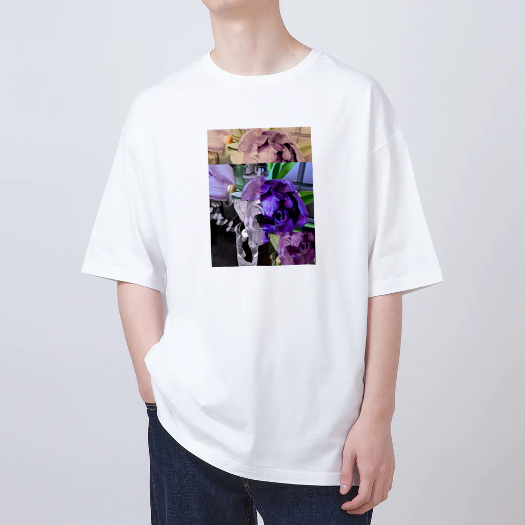 たんぽぽのむらさき色のpurpleチューリップ オーバーサイズTシャツ