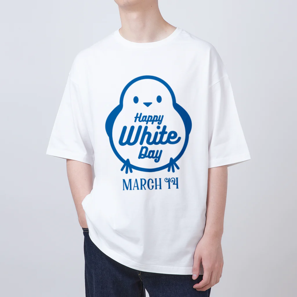 オノマトピアのハッピーホワイトデー（かわいいシマエナガ） オーバーサイズTシャツ