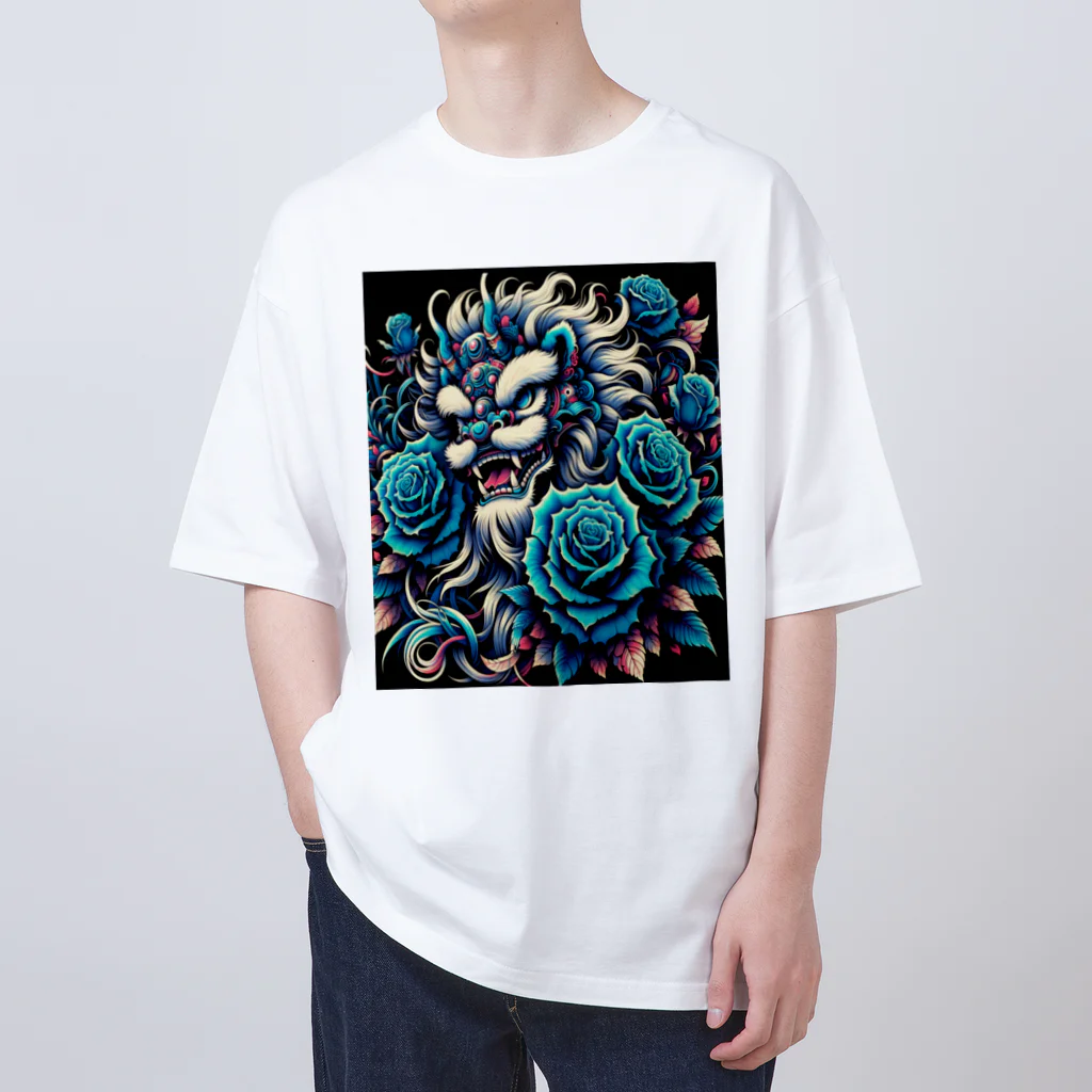 BlueOcean987の獅子舞と青い薔薇 Oversized T-Shirt