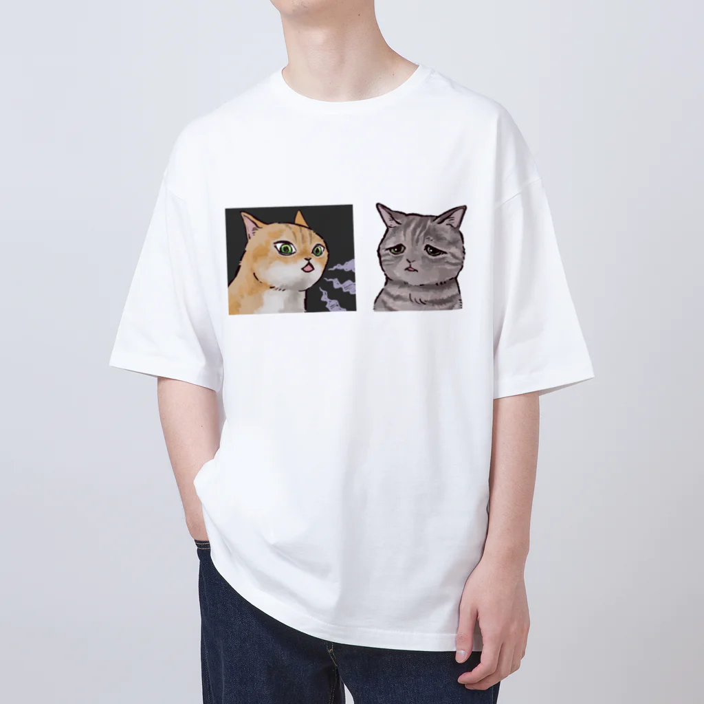 namayubaの叱られ 猫ミーム オーバーサイズTシャツ