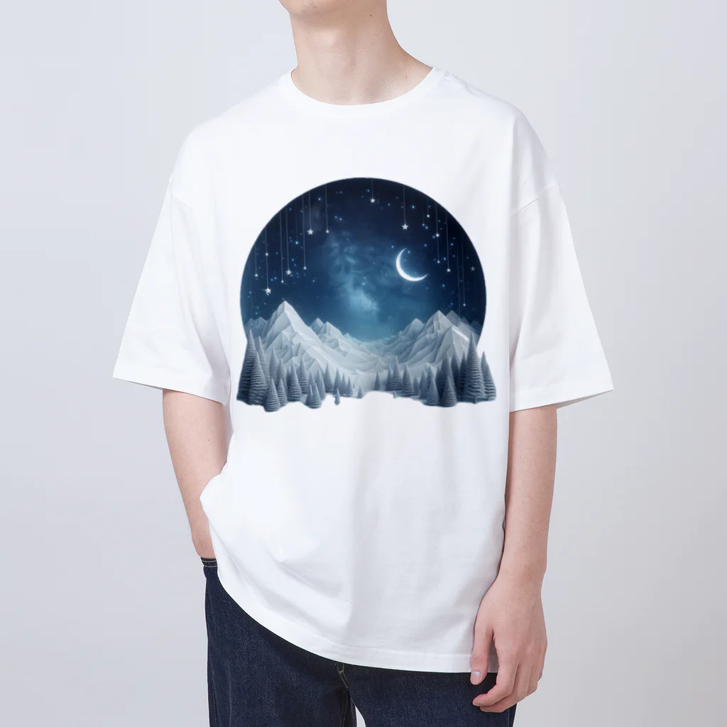 JUPITERの幻想的な冬の夜 オーバーサイズTシャツ