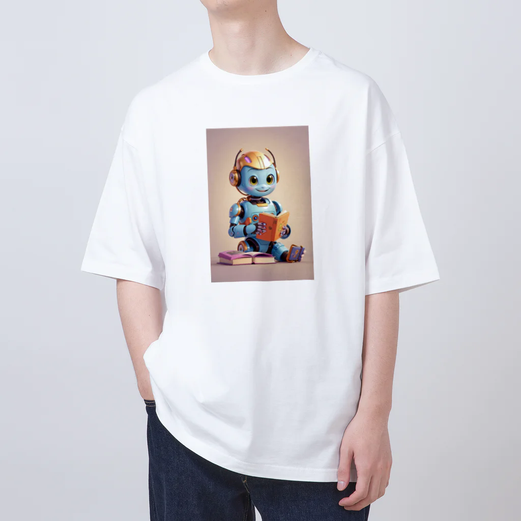 dorakiti0712のAI子どもロボット「リーディくん」 オーバーサイズTシャツ