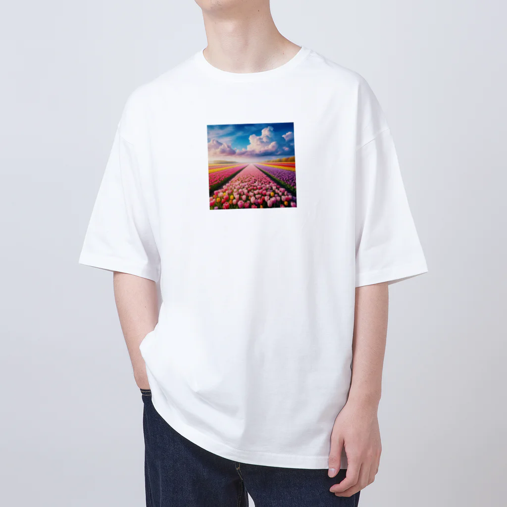 終わらない夢🌈の壮大な風景✨チューリップ🌷バージョン🌈 オーバーサイズTシャツ