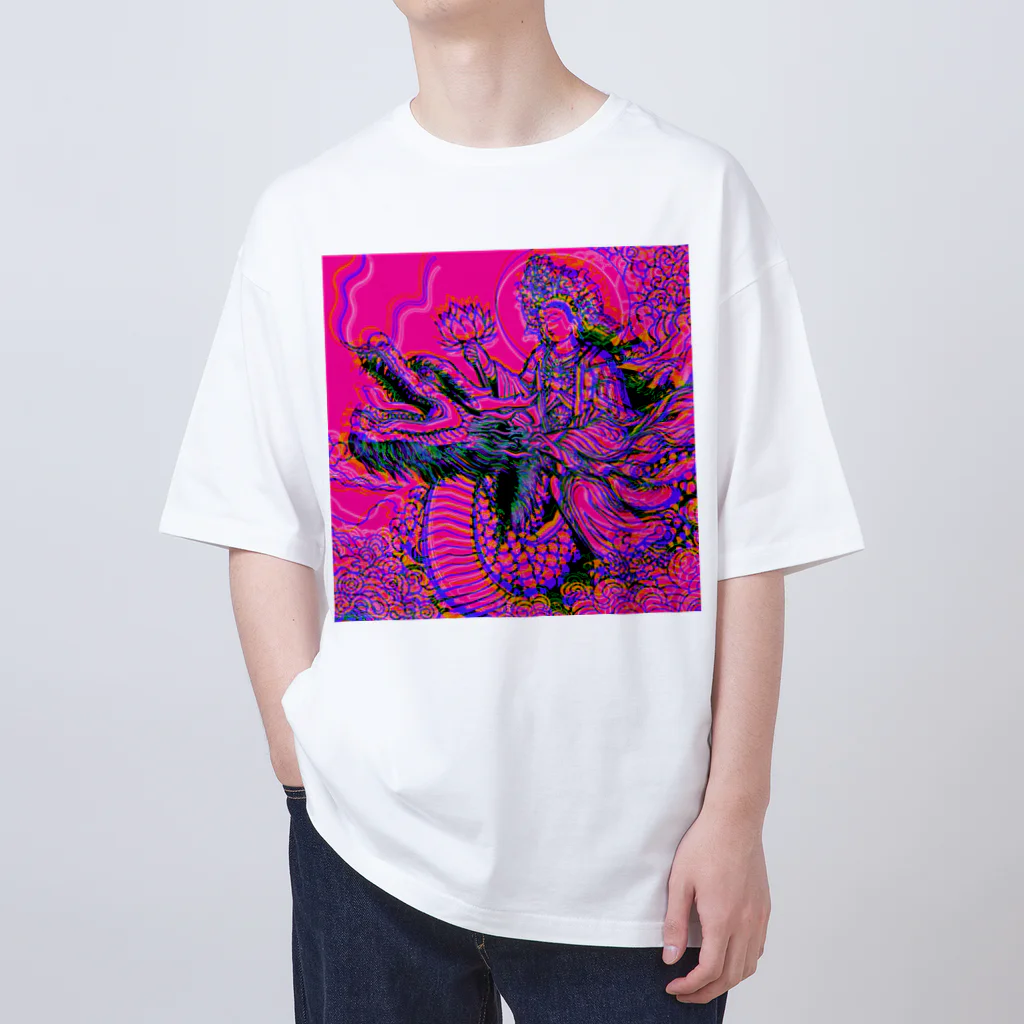 moon_takuanの観世音菩薩と龍2「Kanzeon Bodhisattva and dragon2」 オーバーサイズTシャツ