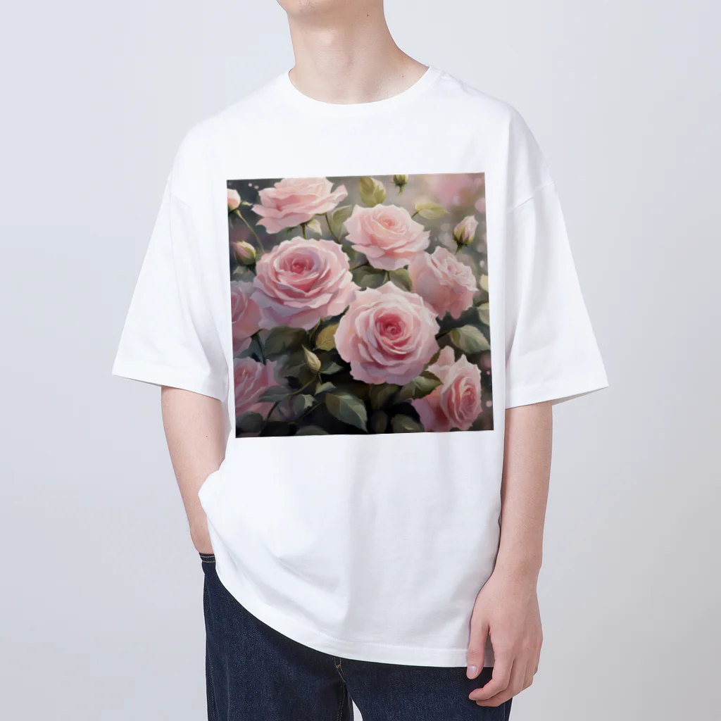 okierazaのペールピンクのバラの花束 Oversized T-Shirt