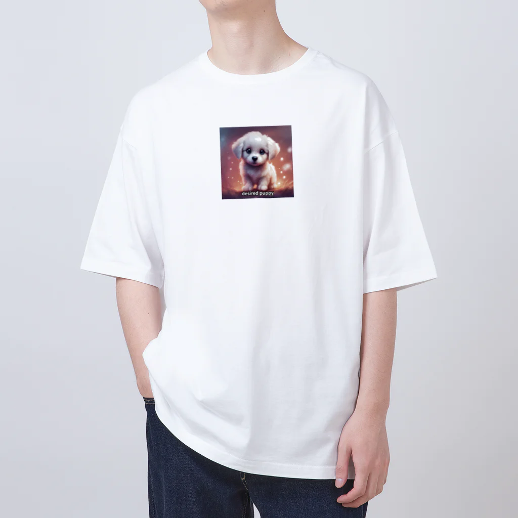 happiness_shopの無邪気な笑顔で幸運を招く可愛い子犬 Oversized T-Shirt