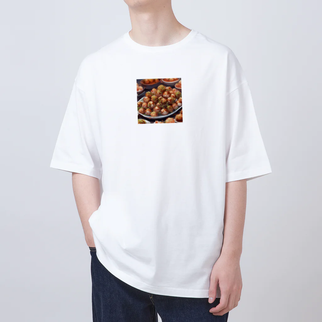 happiness_shopの大阪発祥のご当地グルメ、「大阪たこやき」 Oversized T-Shirt