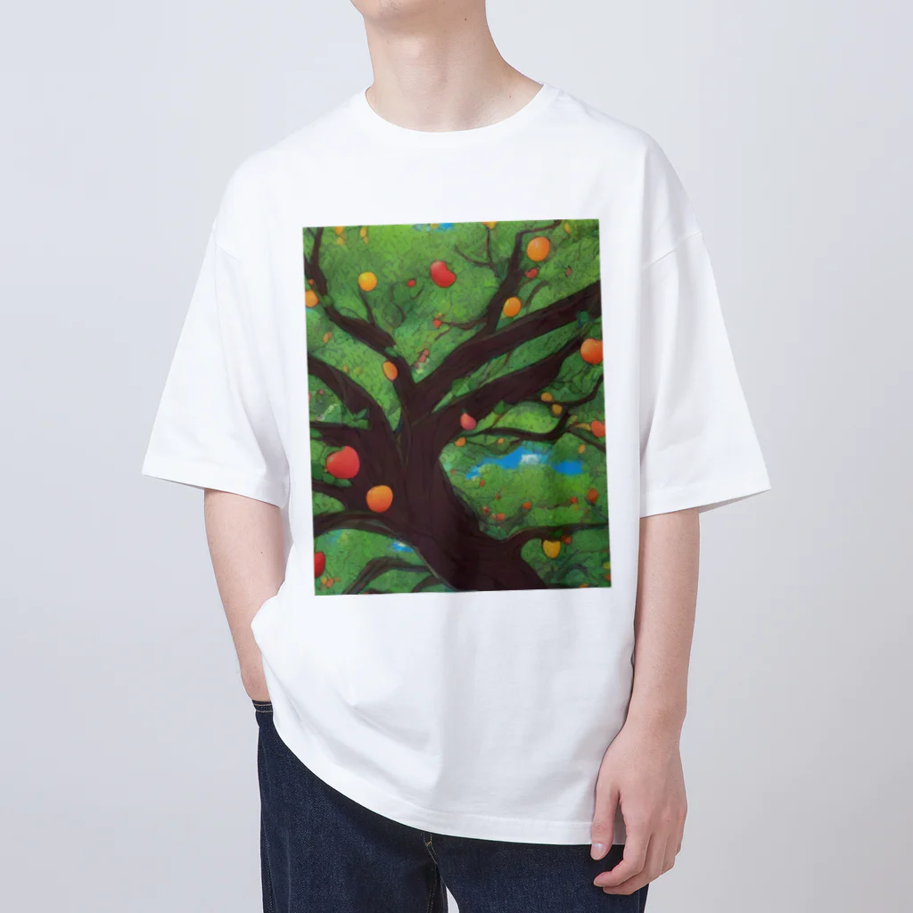 imagine wear0424のりんごとオレンジのなる木 Oversized T-Shirt