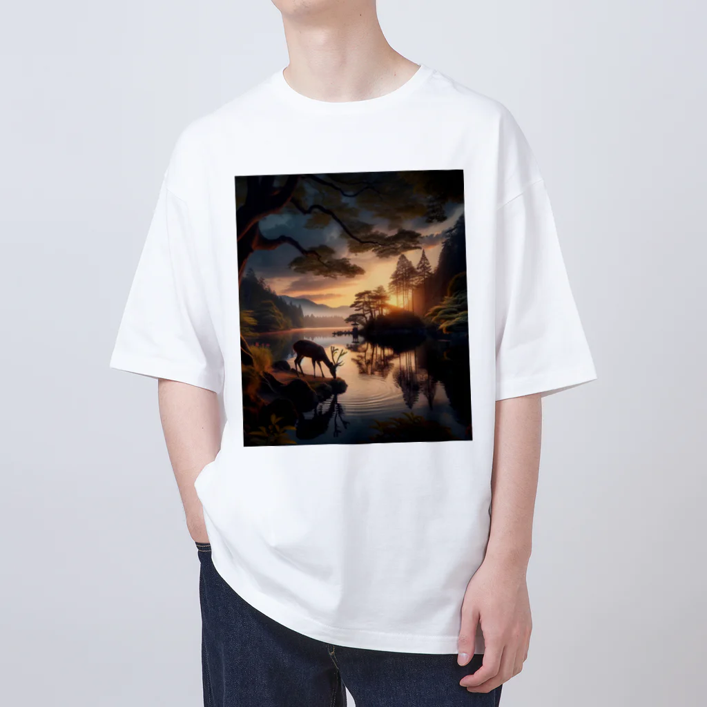 NovAiTen_shopの湖畔の鹿 Oversized T-Shirt