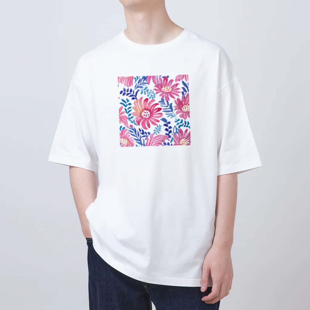 OkometoOmochiの花柄.b オーバーサイズTシャツ