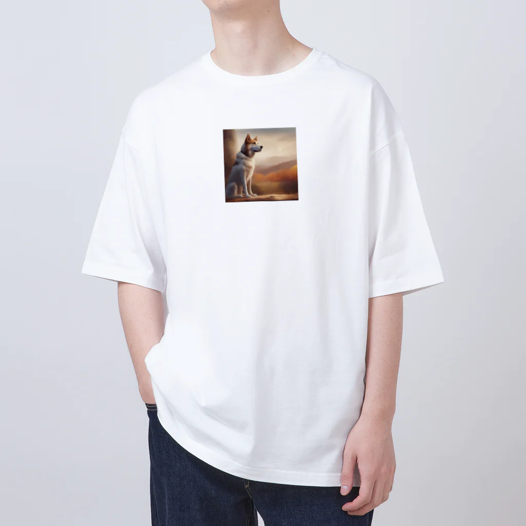 me-tooの遠くを見つめる愛犬 Oversized T-Shirt