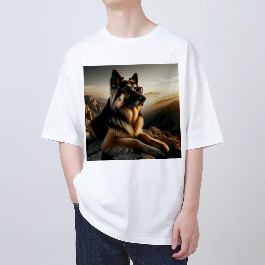 AQUAMETAVERSEのサングラスをかけた、かわいい犬 Marsa 106 オーバーサイズTシャツ