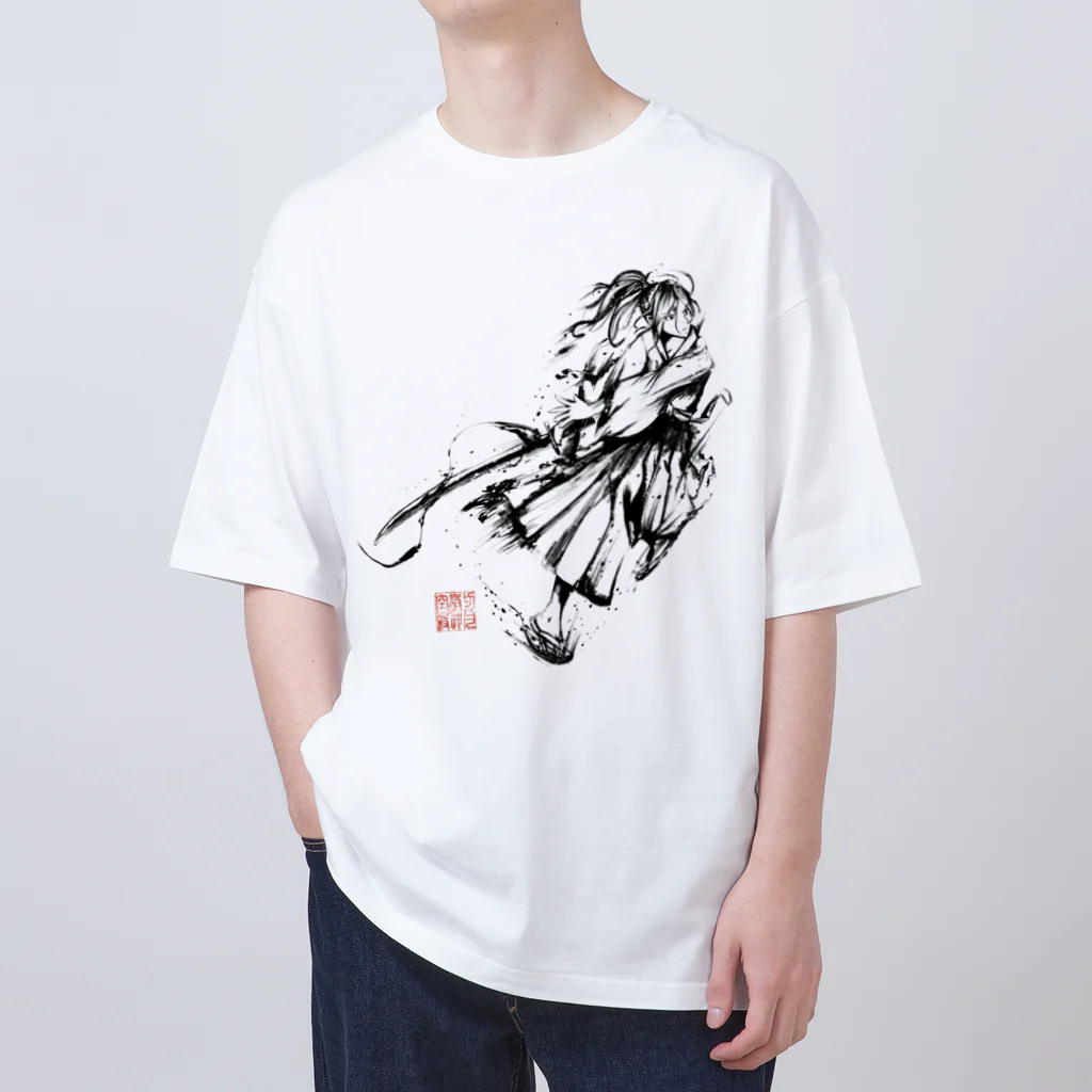 chicodeza by suzuriの墨絵の侍 Oversized T-Shirt