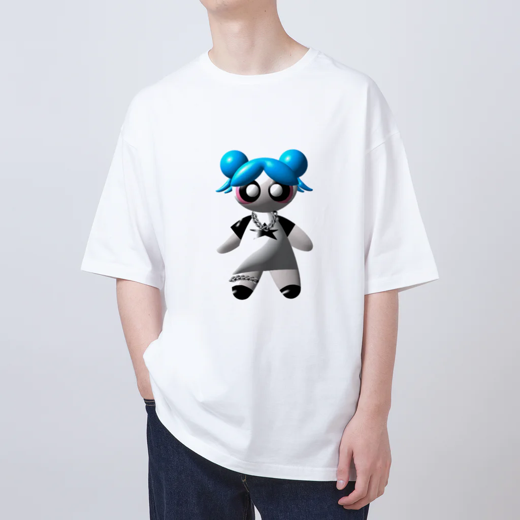 nachu_stayのぷくぷくあおがみがーる オーバーサイズTシャツ