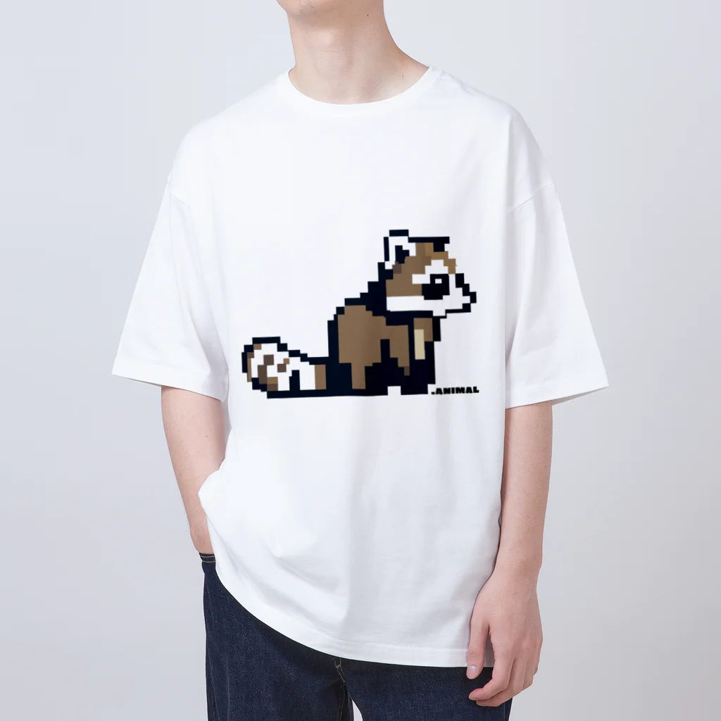 .ANIMALのドットアライグマ　 ちょこん ver オーバーサイズTシャツ