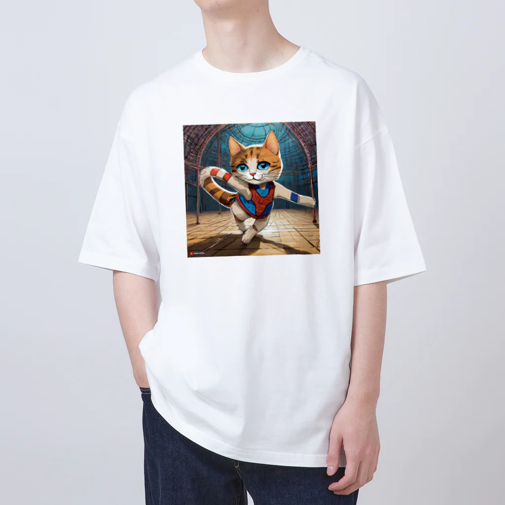 bleeの新体操する猫 Oversized T-Shirt