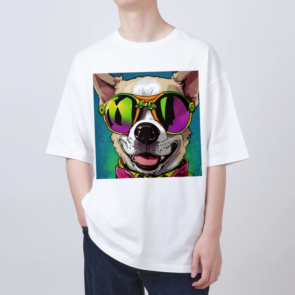 MY.LILILALAのサングラスな犬 Oversized T-Shirt