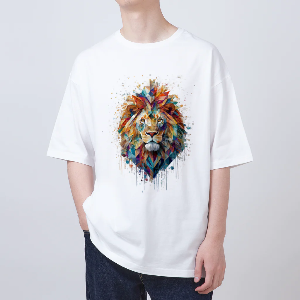 MirofuruDesignの抽象的なライオンスプラッシュTシャツ Oversized T-Shirt