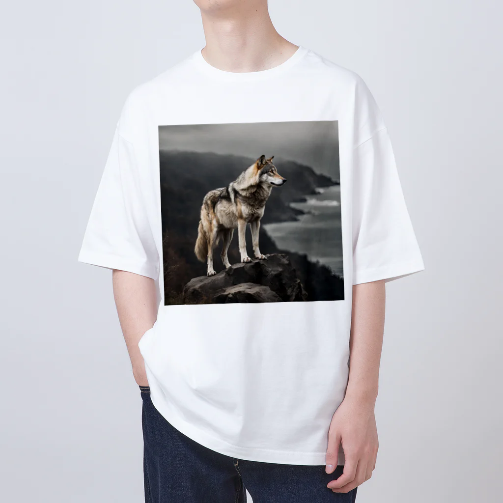 Moon_Howlの崖端の狼 Oversized T-Shirt