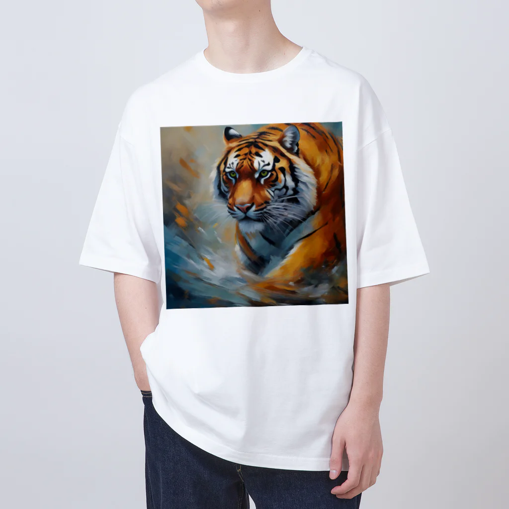 Isaiah_AI_Designの精力的なトラ Oversized T-Shirt