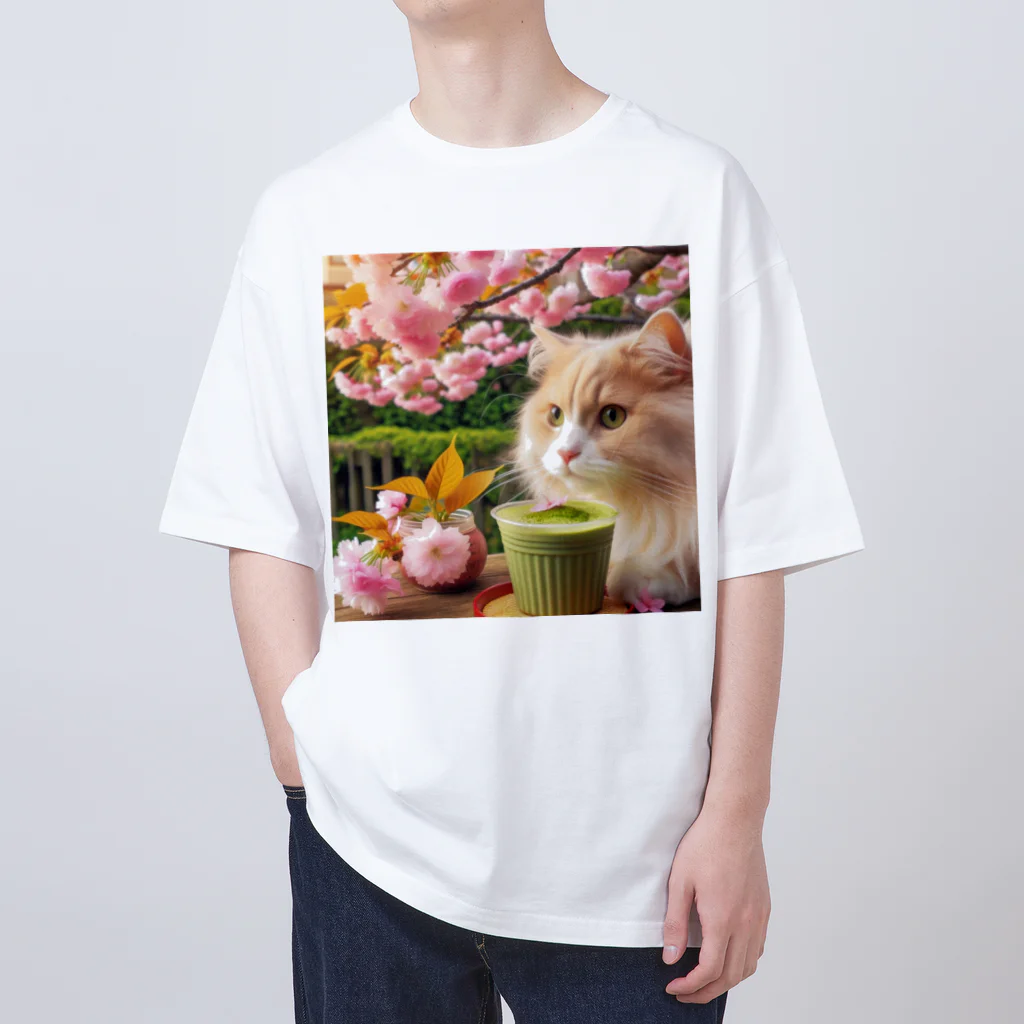 猫と紡ぐ物語の春の訪れを告げる桜満開 Oversized T-Shirt