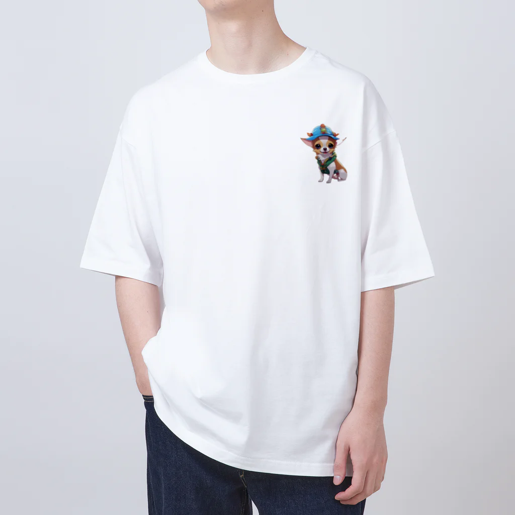 にこにこアニマルズ🐶の山登りをするチワワ Oversized T-Shirt