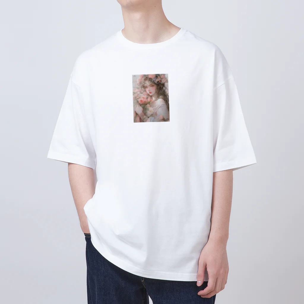 AQUAMETAVERSEのバラの花束と女性　なでしこ1478 Oversized T-Shirt