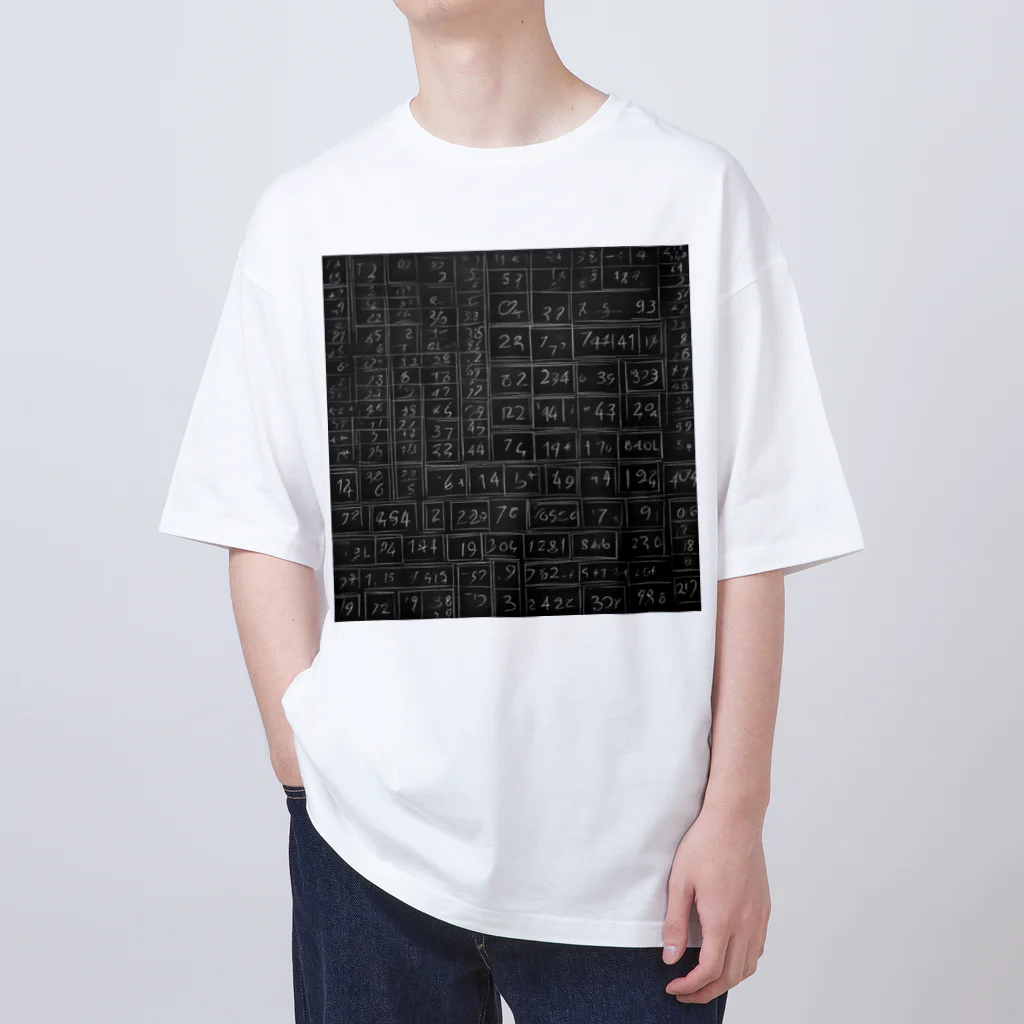 Isaiah_AI_Designの黒板の数字 Oversized T-Shirt