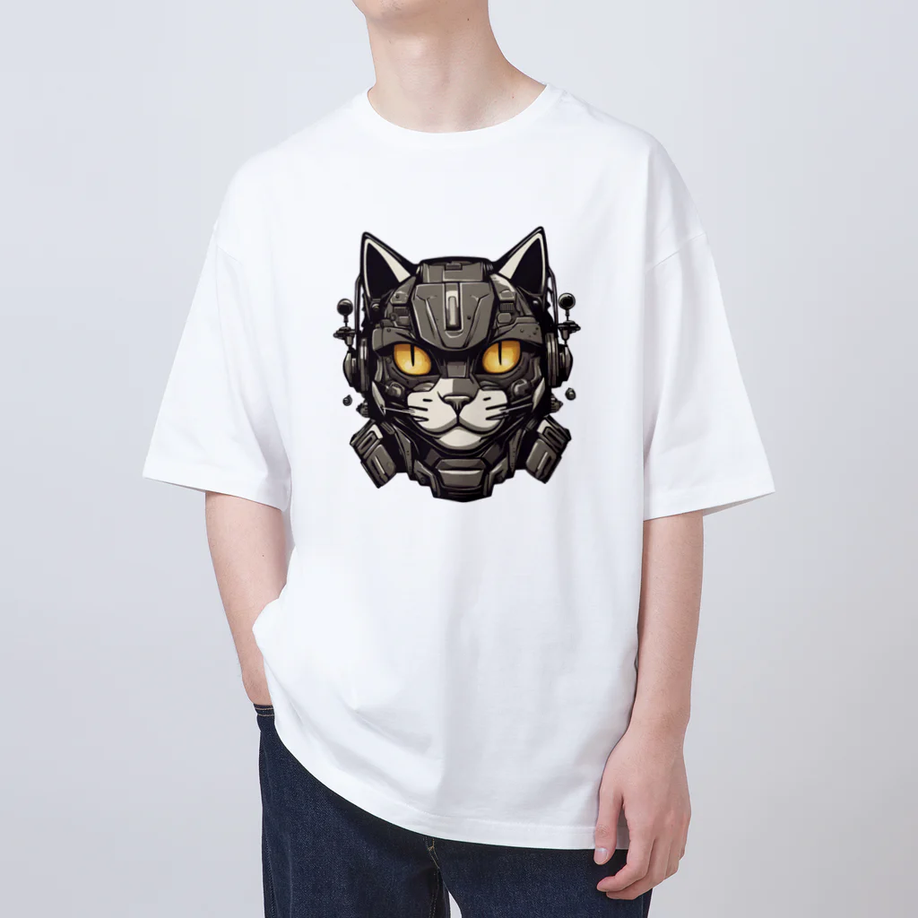 STRANGE-CATのSTRANGE-CAT メカ猫 Oversized T-Shirt