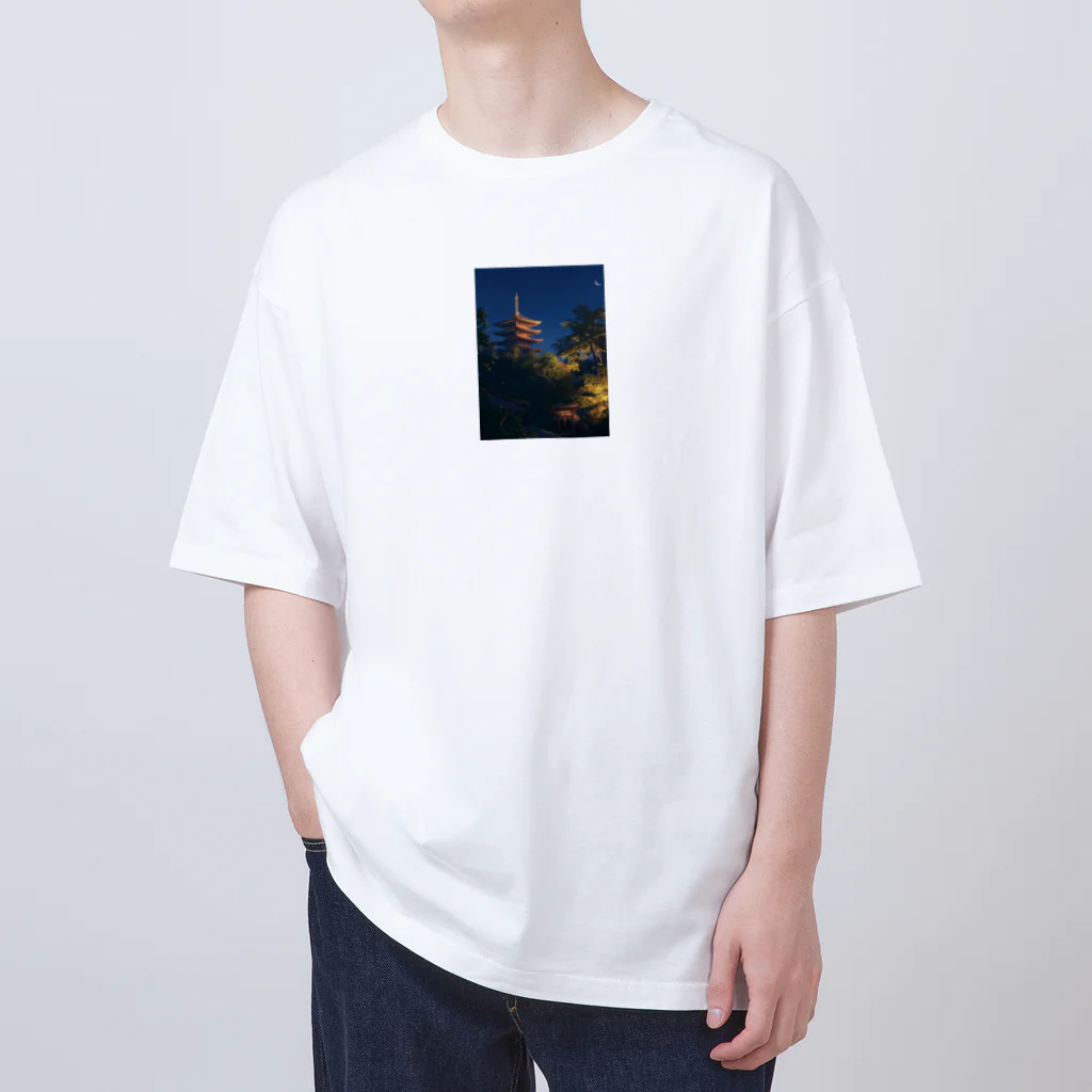 AQUAMETAVERSEの五重塔　なでしこ1478 オーバーサイズTシャツ