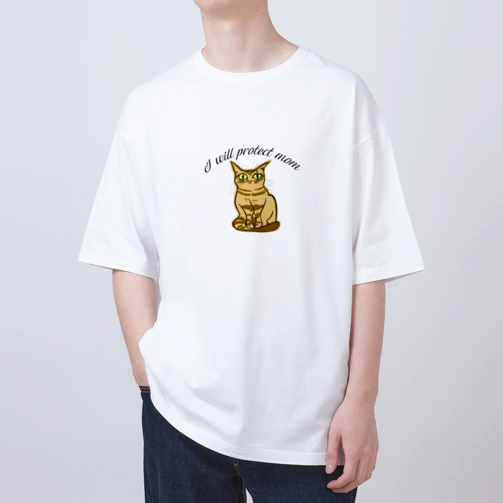 CAT♡CONのI will protect mom Oversized T-Shirt