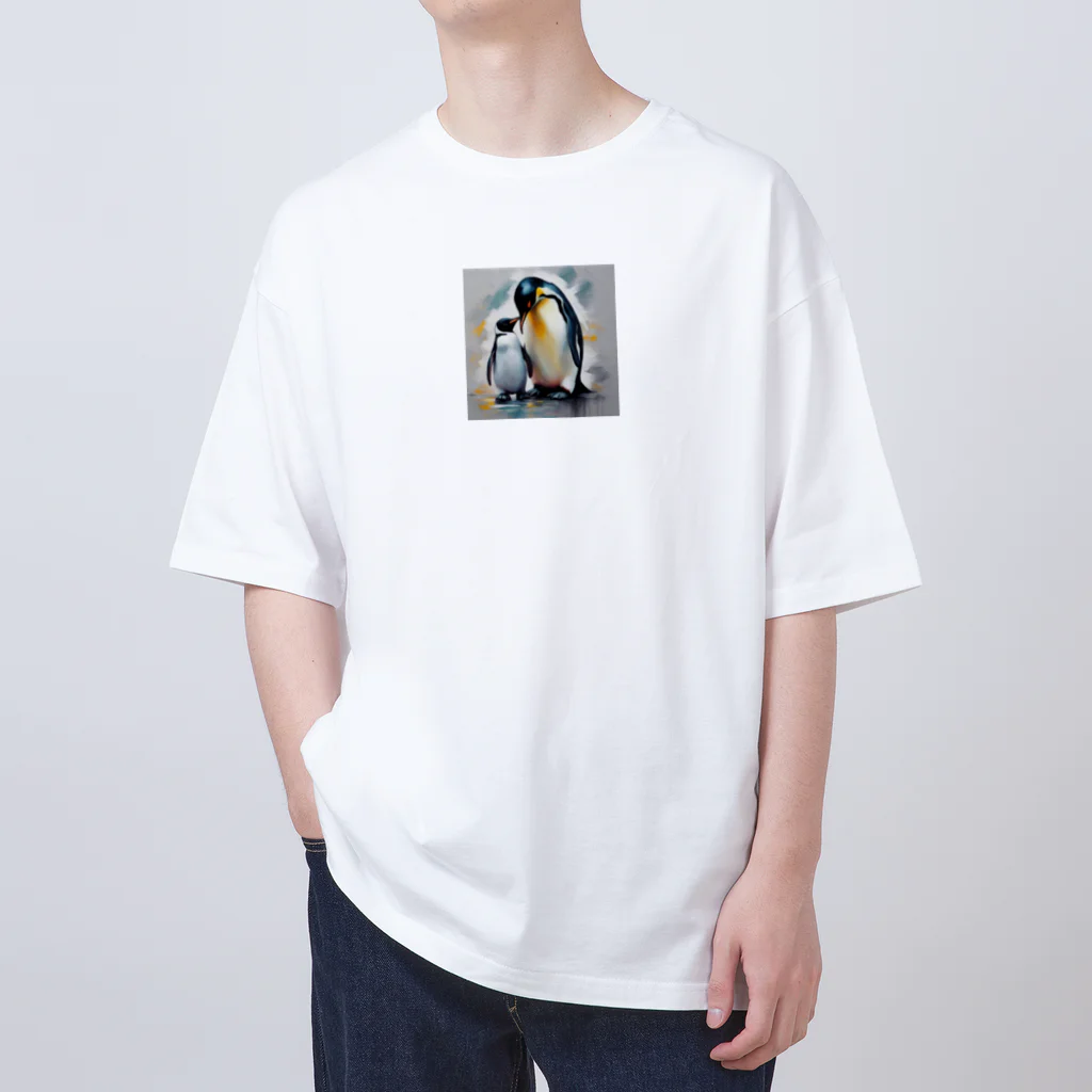 akipen76の愛する家族と幸せに暮らすペンギン Oversized T-Shirt