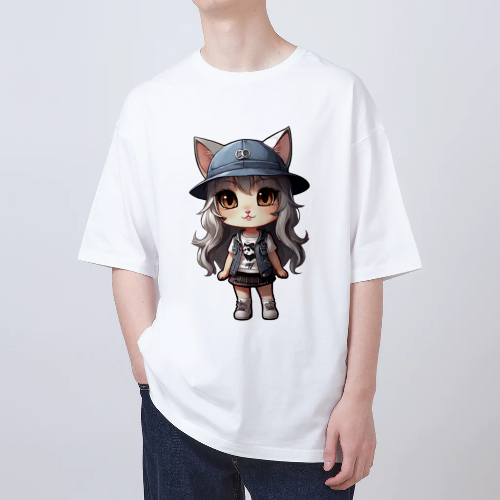 RANRAN2432MPJの猫派アイドル　にゃにゃ美ちゃん オーバーサイズTシャツ